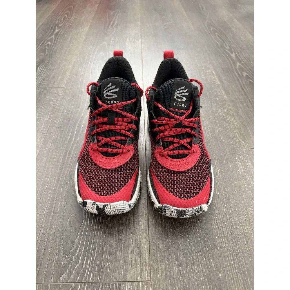 Under Armour Curry 3Z 25 SDE Youth 4 Red Black Basketball Shoes